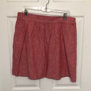 LOFT Red Chambray Skirt